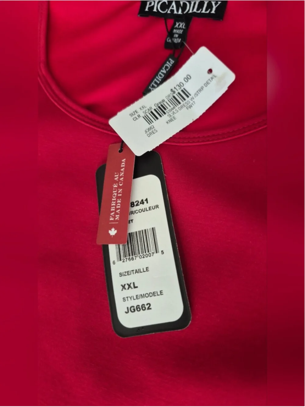 Picadilly Sleeveless Scarlet Red Shift Dress Plus Size XXL NWT - Picture 7 of 9